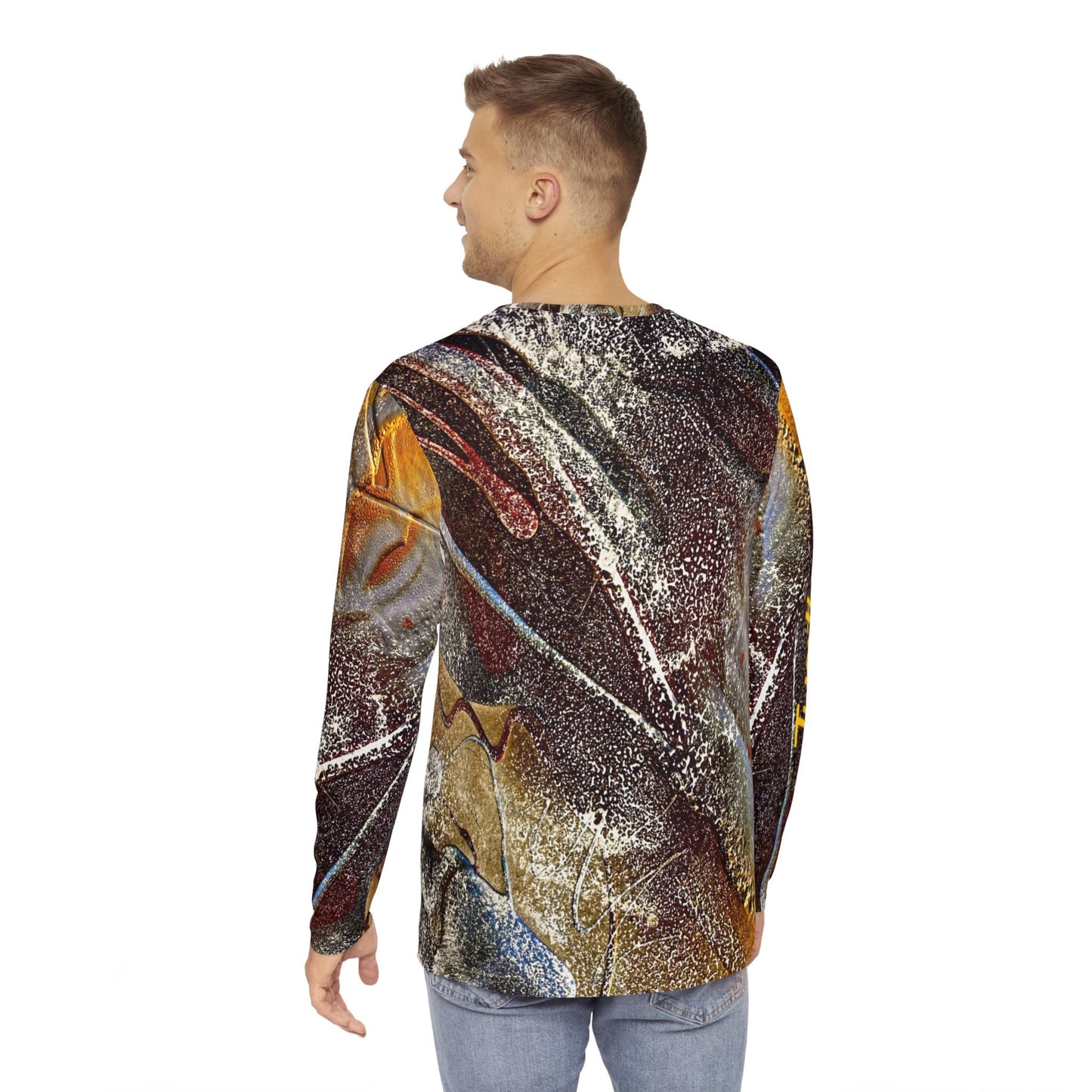 Vibrant Artistic Long Sleeve Shirt for Men, Casual Wear, Unique Apparel, Trendy Gift, Autumn Style