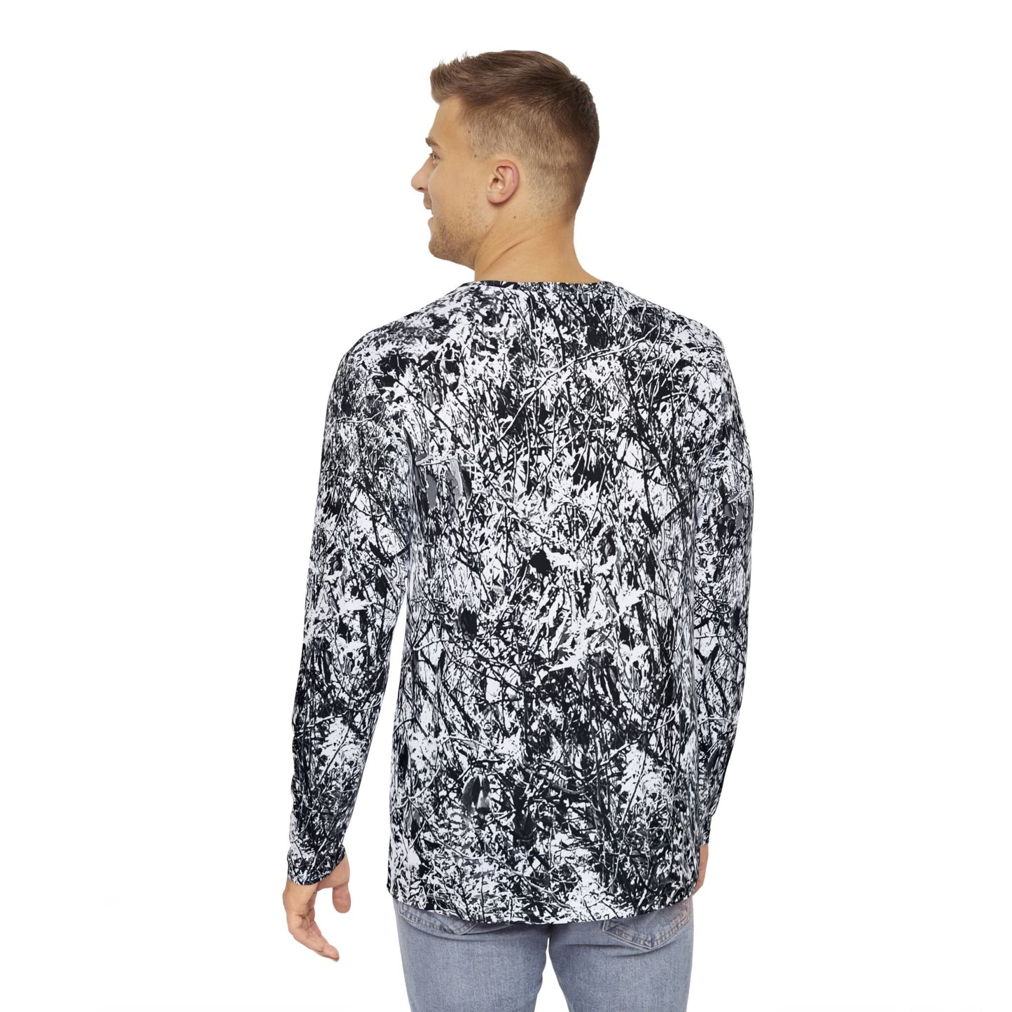 Men's Long Sleeve Shirt, Urban Camouflage Tee, Trendy Streetwear Top, Graphic Tee, Casual Layering Shirt