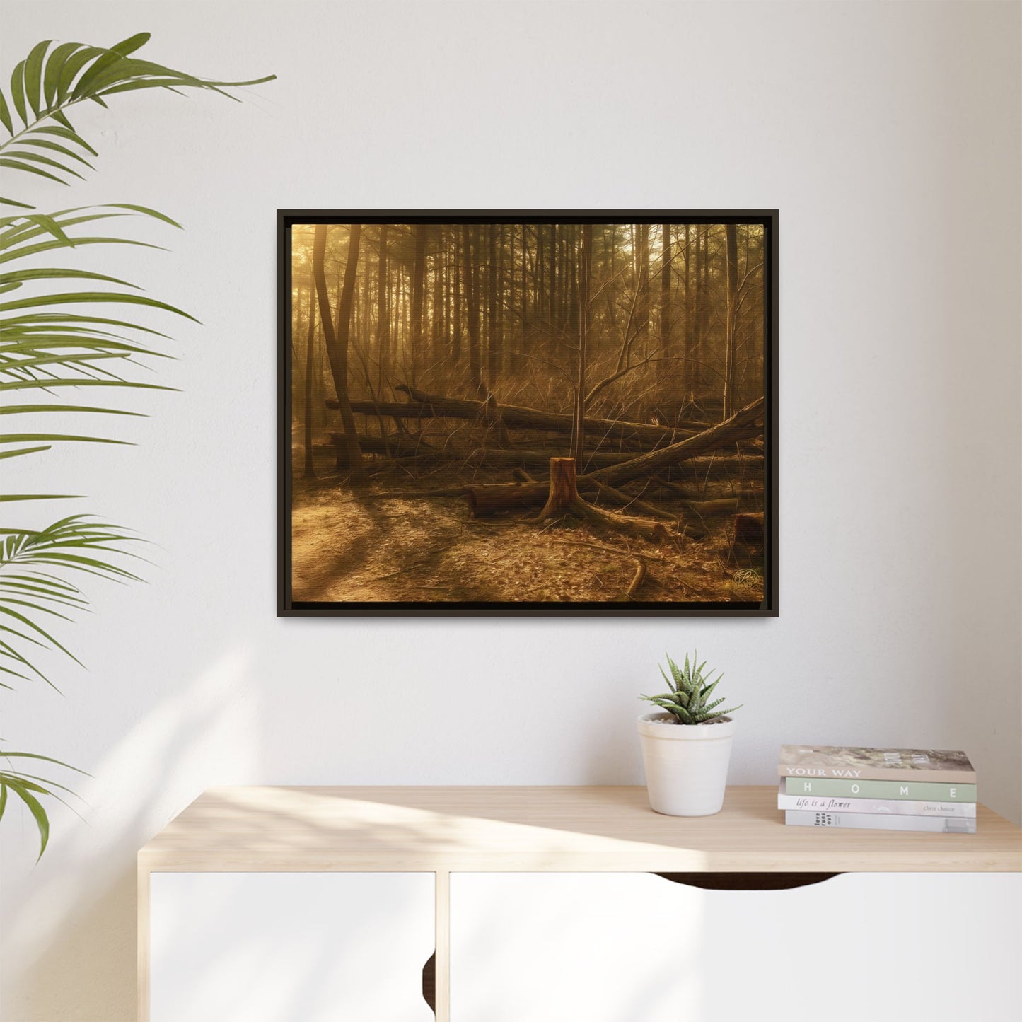 Framed Matte Canvas Art Print, Nature Wall Decor, Rustic Home Decor, Cozy Living Room Art, Gift for Nature Lovers, Forest Landscape