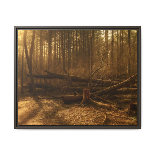 Framed Matte Canvas Art Print, Nature Wall Decor, Rustic Home Decor, Cozy Living Room Art, Gift for Nature Lovers, Forest Landscape Canvas - Jworthington