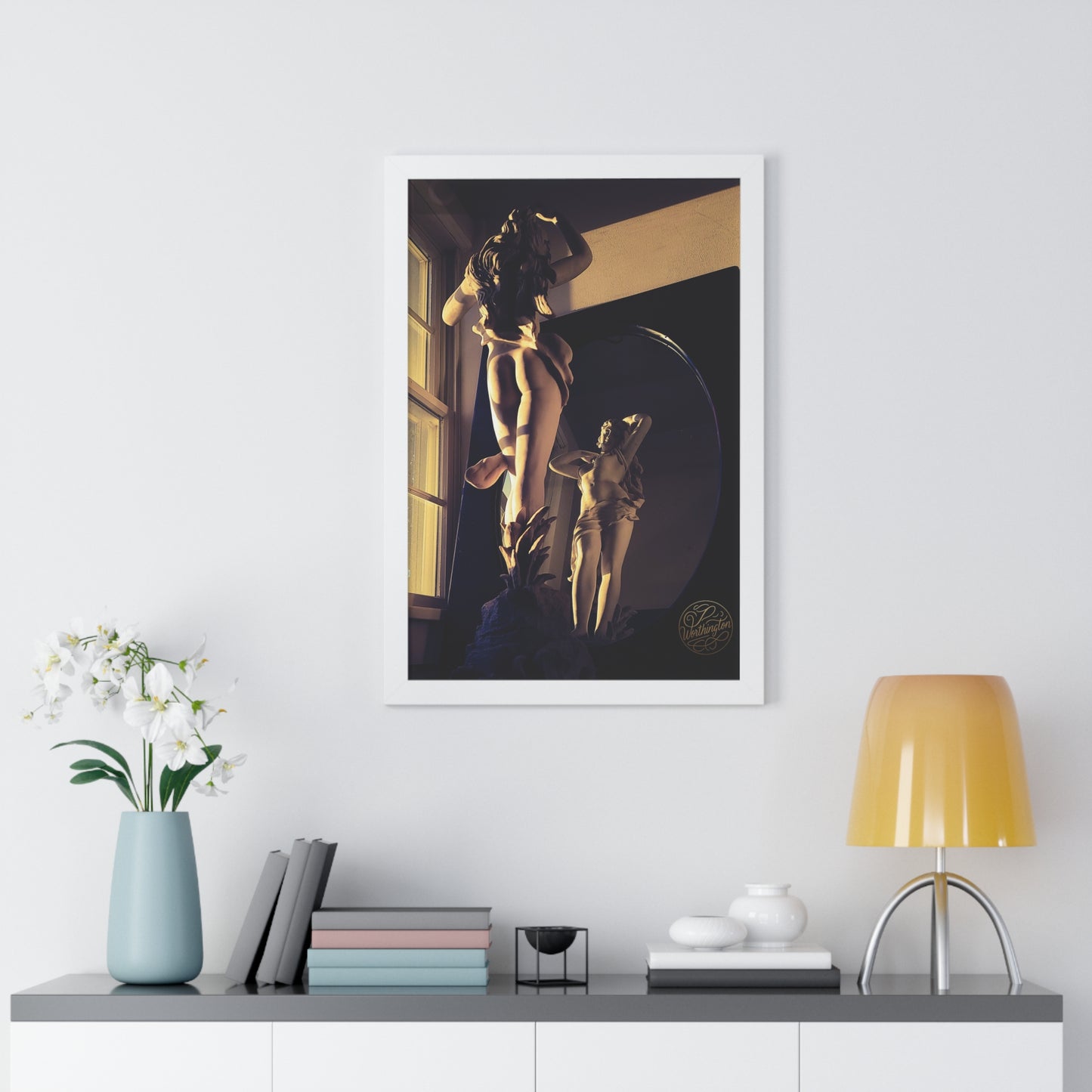 Framed Poster — Classical Sculpture in Mirror Art Print