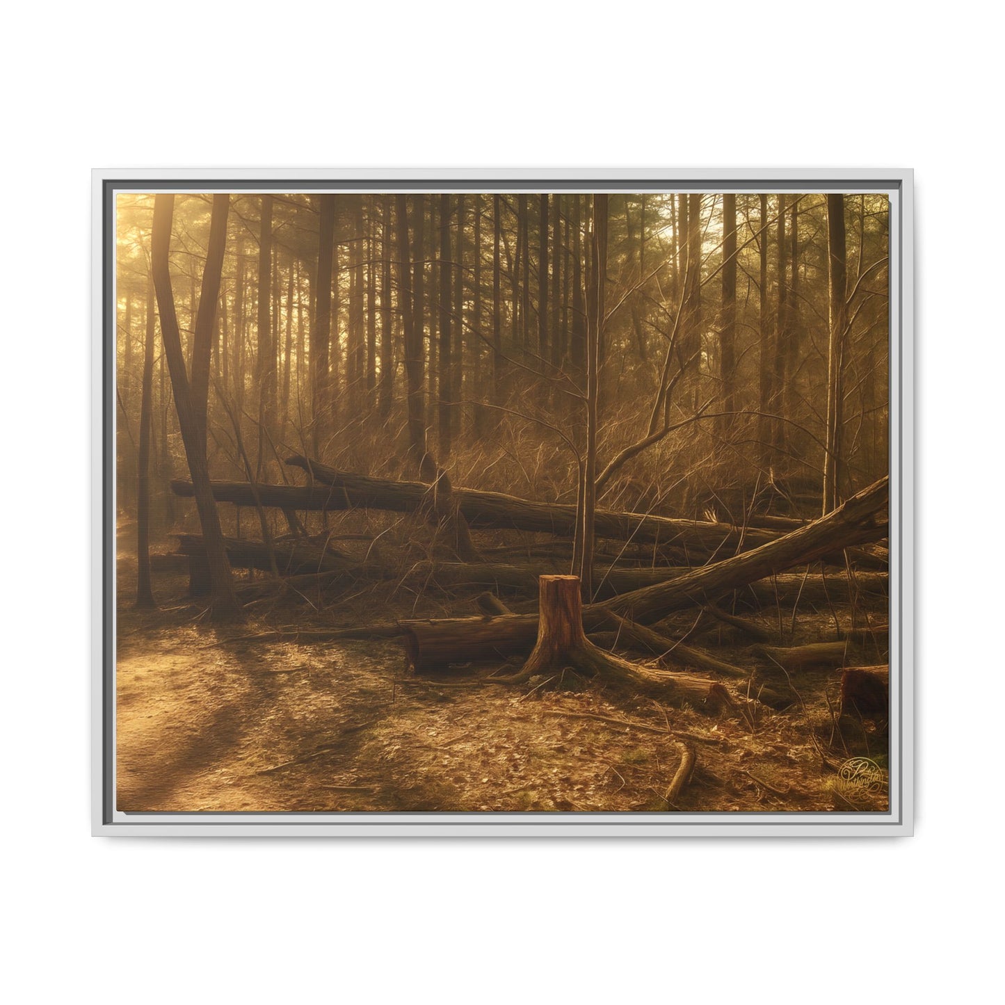 Framed Matte Canvas Art Print, Nature Wall Decor, Rustic Home Decor, Cozy Living Room Art, Gift for Nature Lovers, Forest Landscape