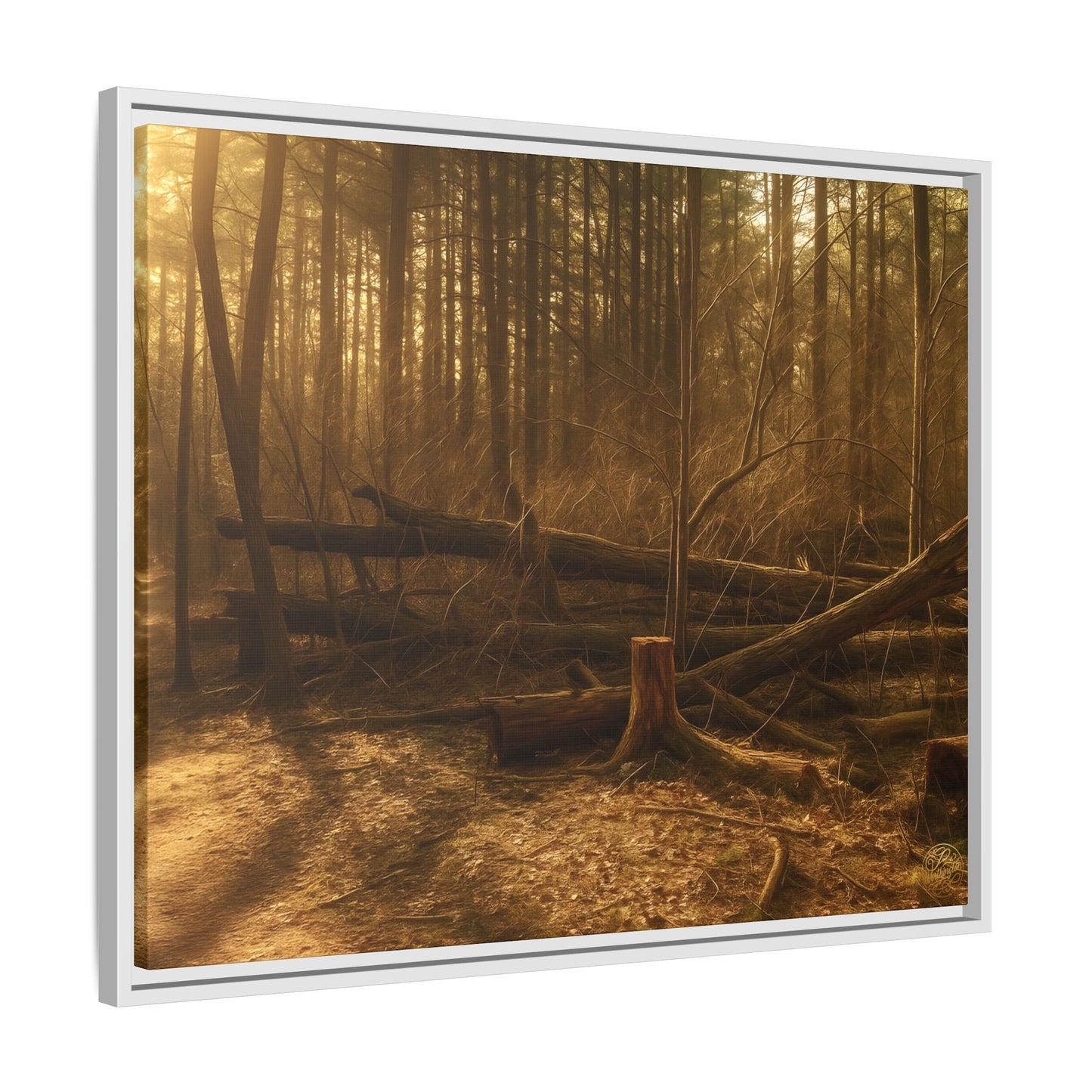 Framed Matte Canvas Art Print, Nature Wall Decor, Rustic Home Decor, Cozy Living Room Art, Gift for Nature Lovers, Forest Landscape