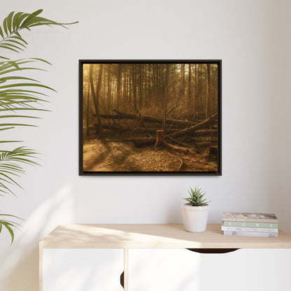 Framed Matte Canvas Art Print, Nature Wall Decor, Rustic Home Decor, Cozy Living Room Art, Gift for Nature Lovers, Forest Landscape