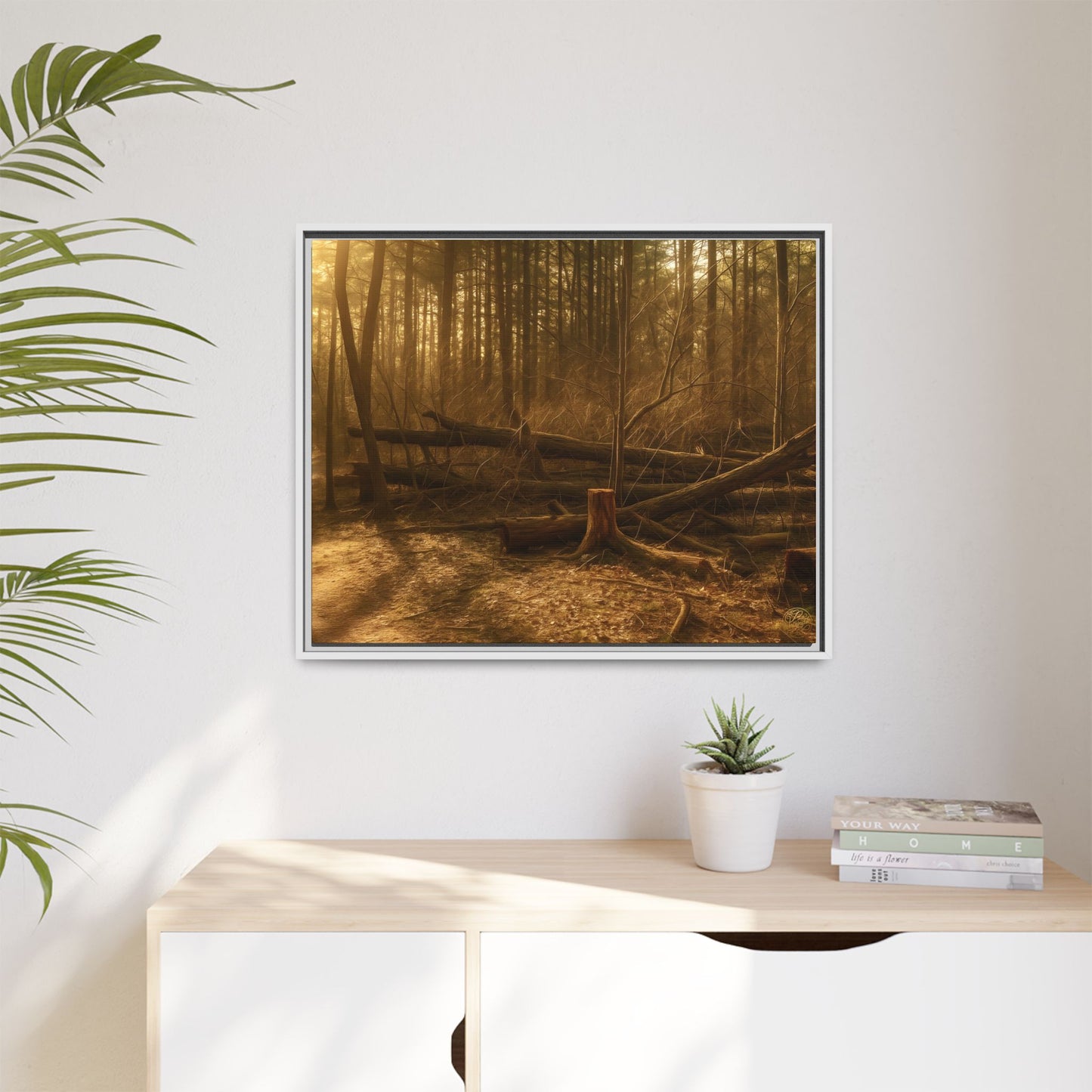 Framed Matte Canvas Art Print, Nature Wall Decor, Rustic Home Decor, Cozy Living Room Art, Gift for Nature Lovers, Forest Landscape
